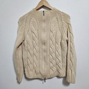 Paul Stuart Cream Cable Knit Cardigan